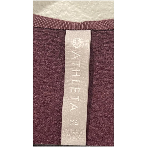 ATHLETA Purana Wrap Burgundy Sweatshirt - Picture 5 of 8